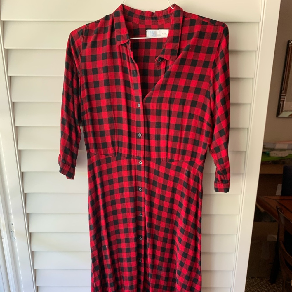 Buffalo plaid maxi dress